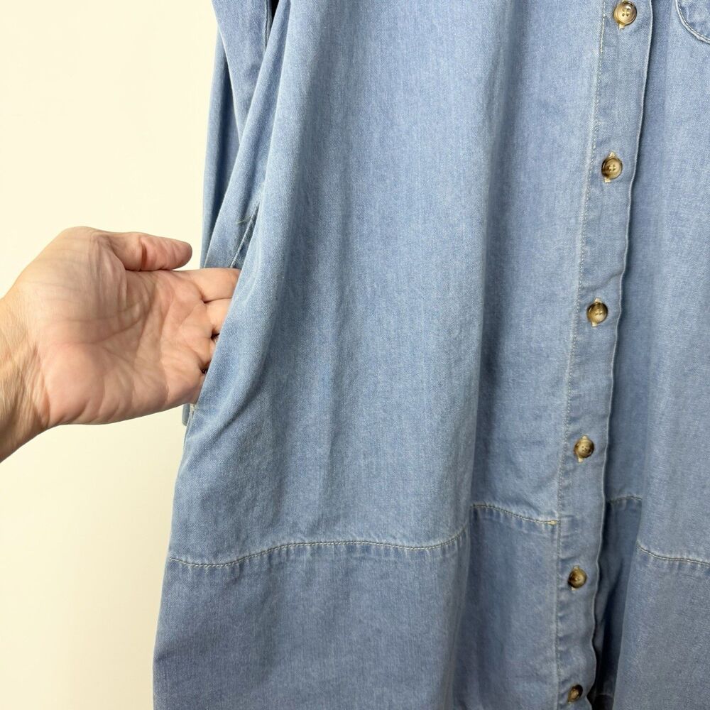Lady Captain Luckenbach Chambray Mini Dress Long Sleeve Women’s L - Picture 10 of 15